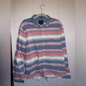 American Eagle Men’s Large Long Sleeve Shirt Blue/Pink